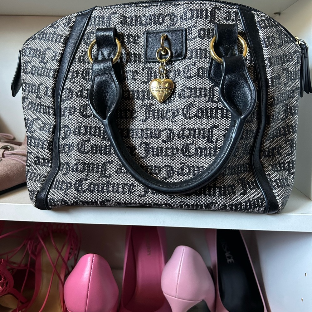 Juicy Couture Monogram Black and Gray Satchel